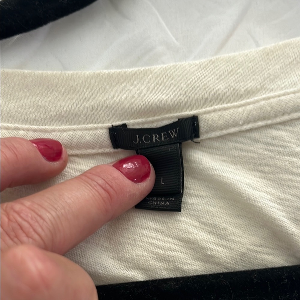 J.Crew Elegant Cream and Black Blouse